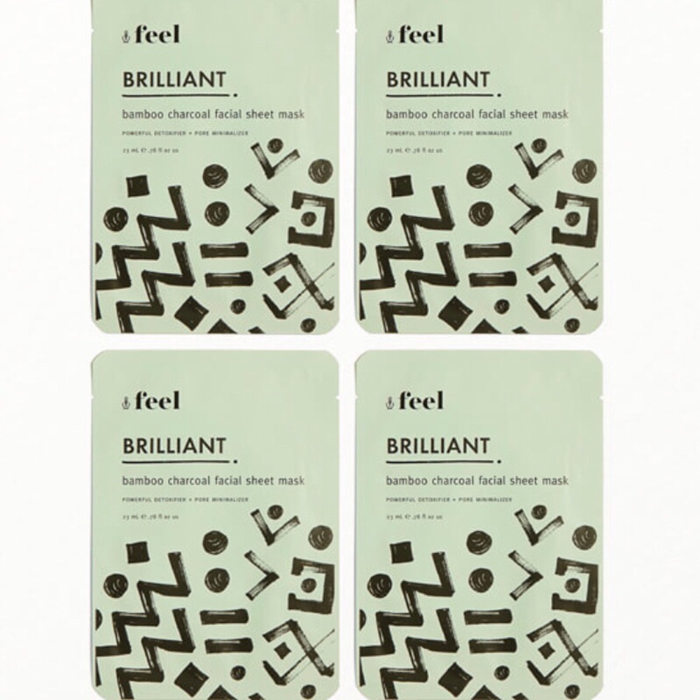 (4) Feel Brilliant Bamboo Charcoal Sheet Masks